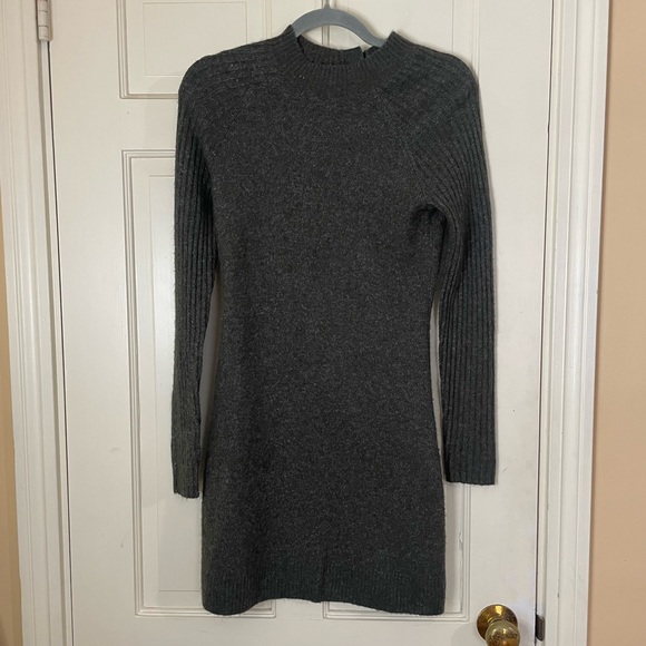 Abercrombie & Fitch Womens Gray  Long Sleeve Sweater Dress Size XS - Picture 2 of 8